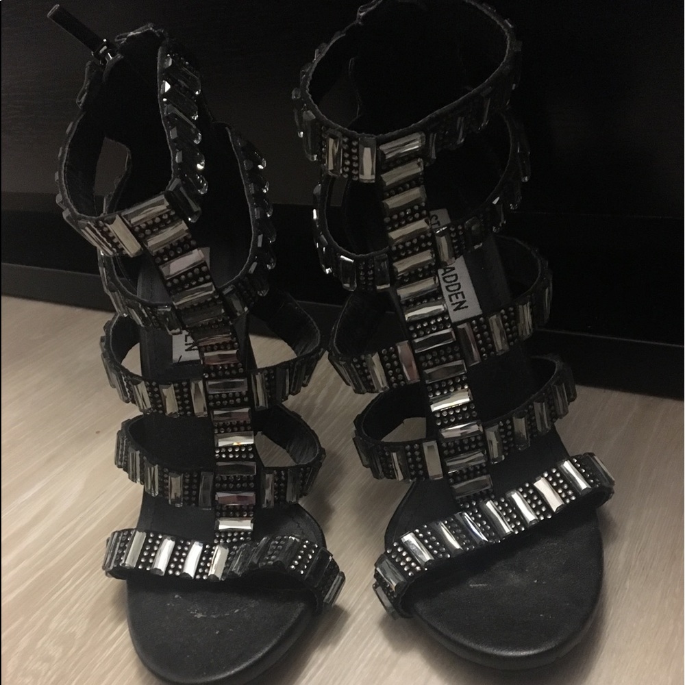Steve Madden sparkly black heels -size 5.5